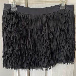 Express Fringe Black Mini Skirt